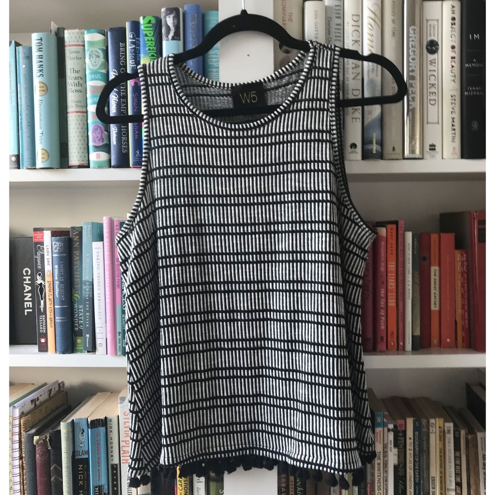 Anthropology W5 Sleeveless Top with Fringe Detail